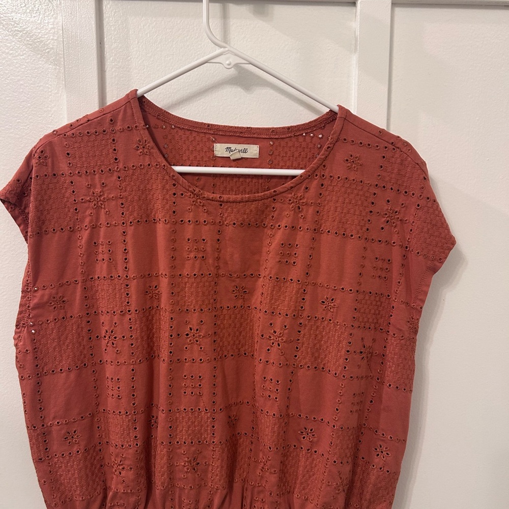 Madewell Terracotta Eyelet Blouse